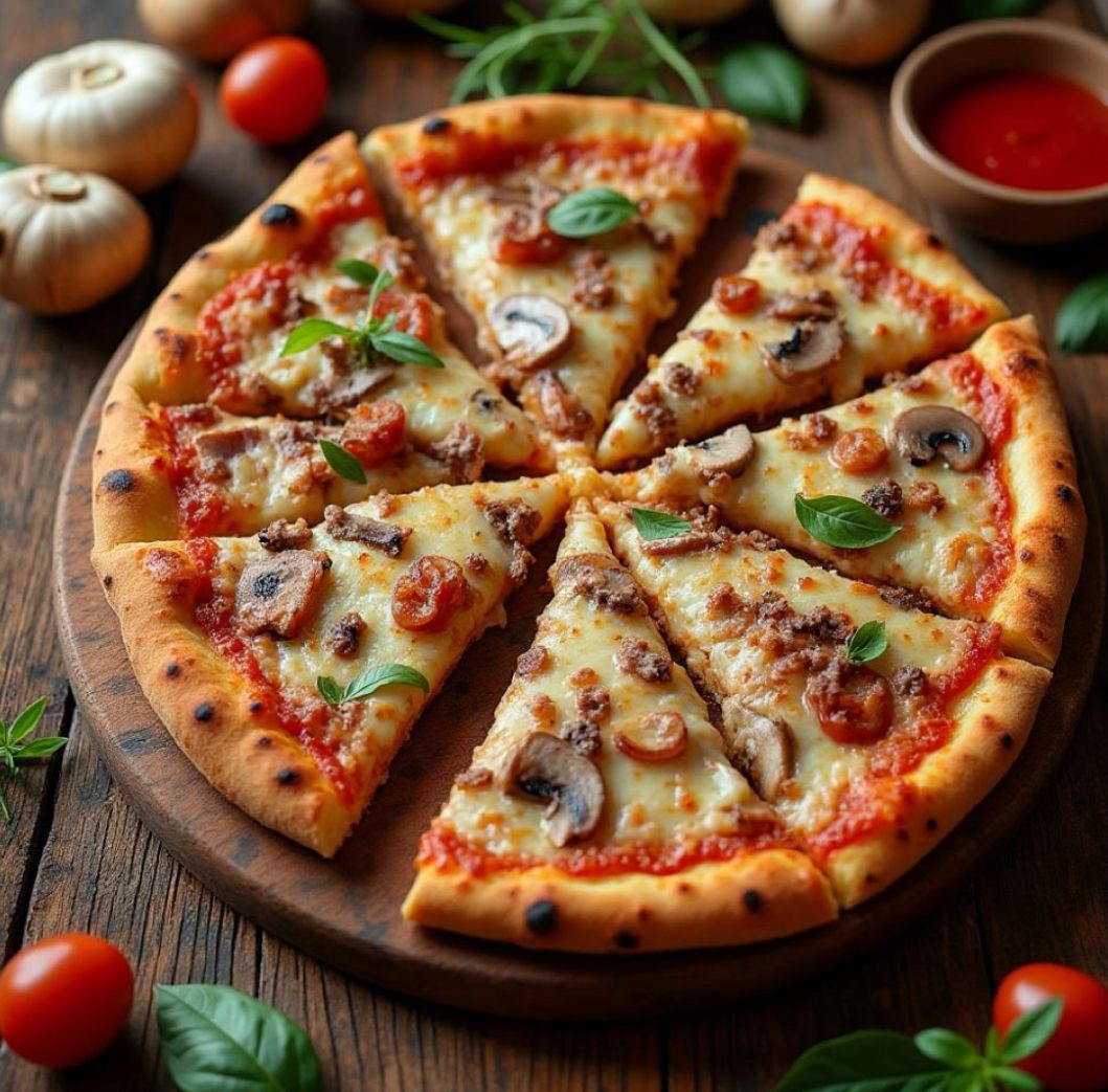 mushroom margherita pizza mushroom margherita pizza